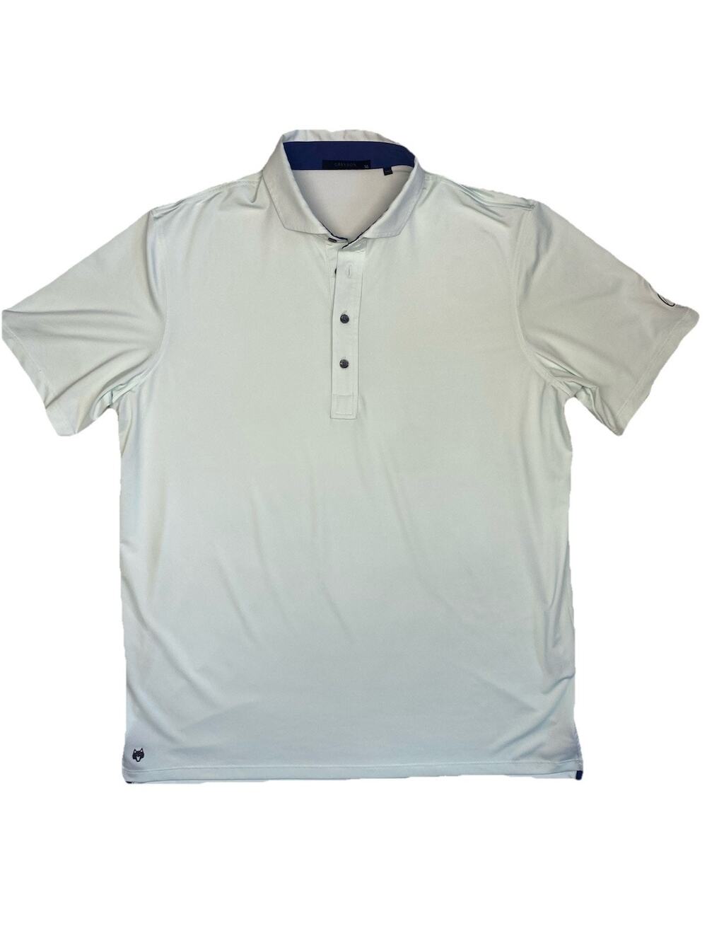 Greyson Golf Polo Mens XL Mint Green Athleisure Pullover Man Cave Heath Patch